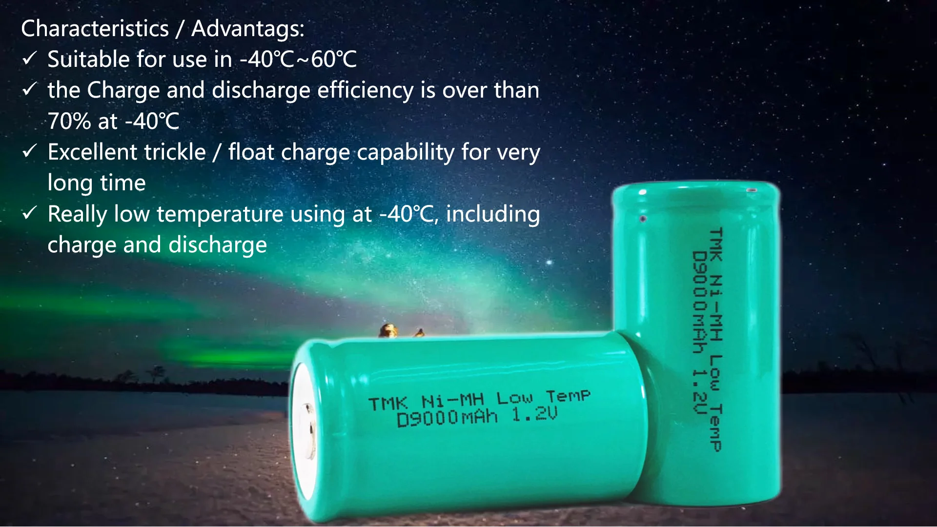 nimh battery low temperature d 9000mah 1.