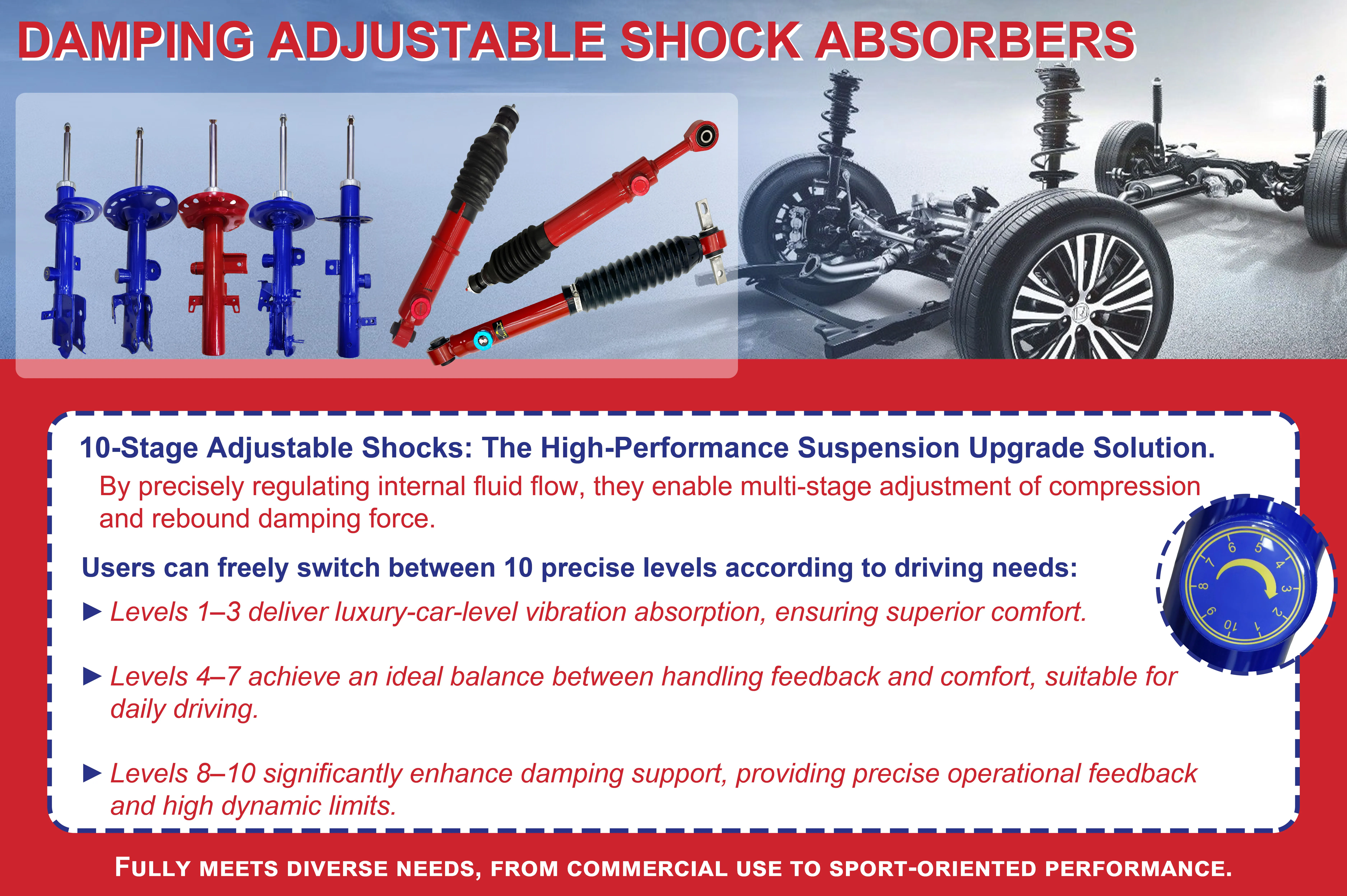 product auto suspension parts custom adjustable shocks 10 way damping adjustment shock absorbers-6