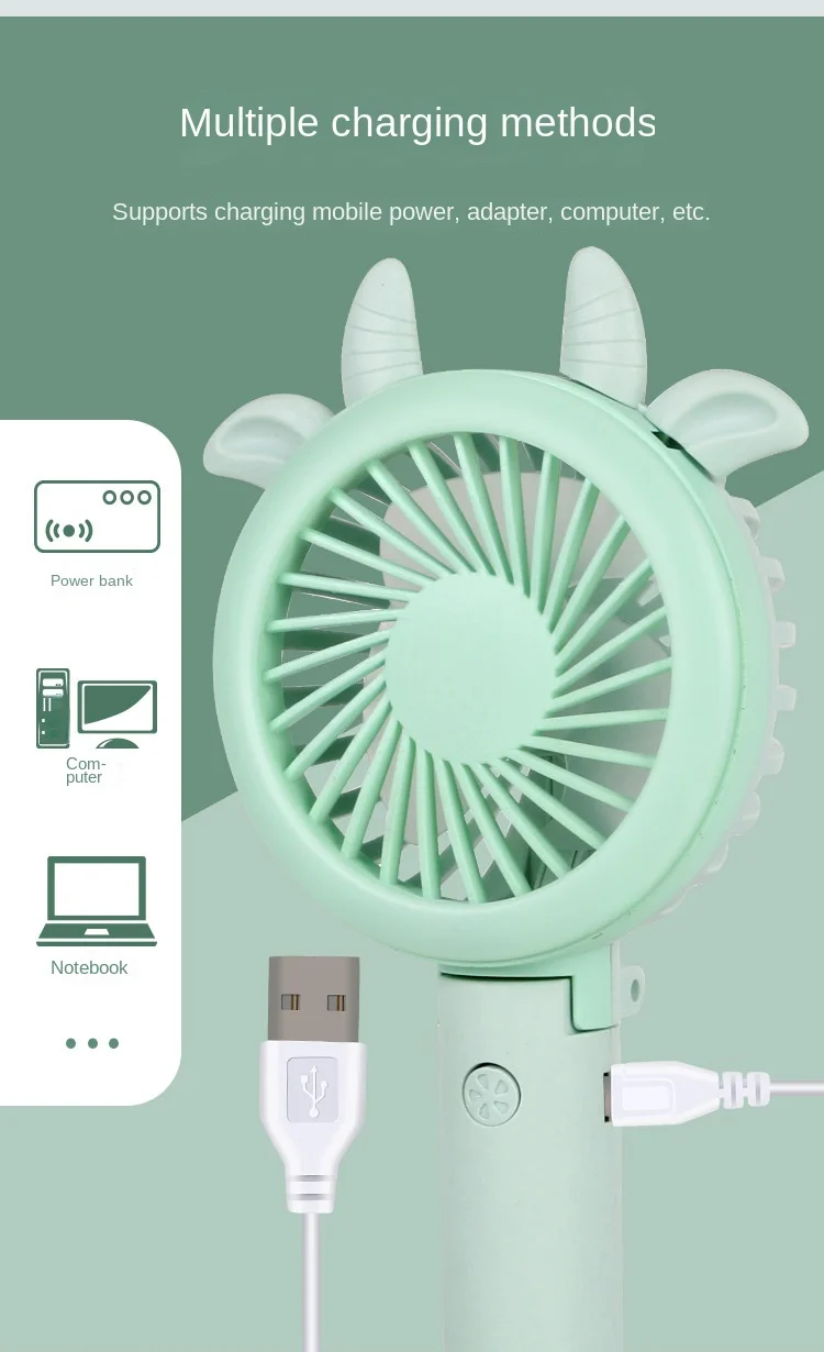 With Led Light Portable Fans Mini Usb Rechargeable China Manufacture