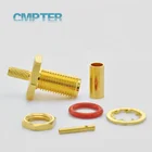 SMA Waterproof Bulkhead Female Jack IP67 Rf Coaxial Connectors Crimp For LMR100 RG188 RG174 RG316 Cable