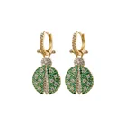 Hoop New Arrival Ladybug Earrings High Quality CZ Gold Plated Insect Jewelry Huggie Girls Clip On Hoop Earrings