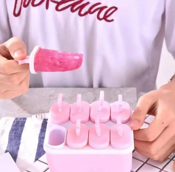 6/8 Cell Ice Cream Mold Ice Handmade Dessert Popsicle Mold For Freezer Fruit Ice Cube Maker Reusable Forms