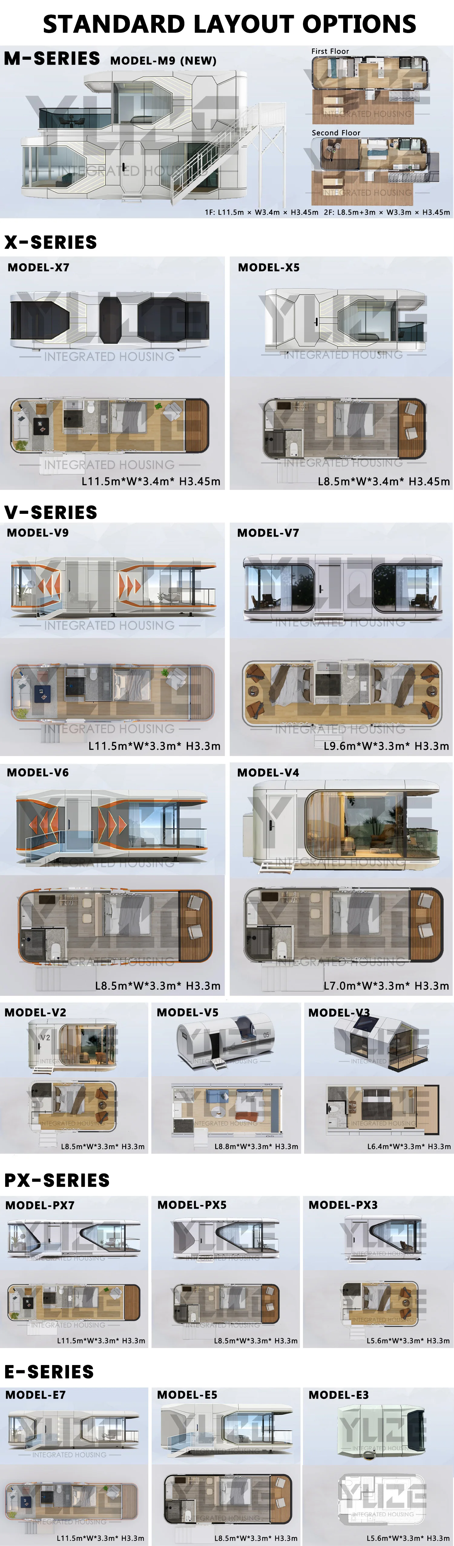 Luxury Minimalist Style Space Capsule House Integrated Design Camping Capsule Hotels for Resort details