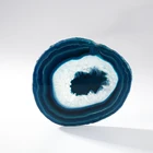 Agate Factory Wholesale Natural Blue Agate Piece Landscape Piece Color Coaster Home Accessories Accessories