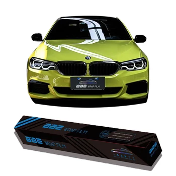 BBE New Metal Paint Series PET Sao Paulo Yellow Car Cover Paint Protection Films Sand Proof Anti-Scratch -UV Stickers Decal Wrap