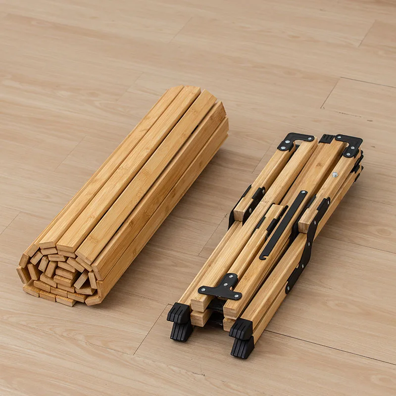 Wholesale Outdoor Portable Camping Bamboo Rolling Table Folding Picnic Wood Egg Rolling Table