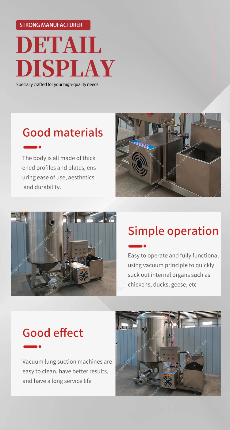 Automatic Chicken Vacuum Lung Suction Machine Poultry Visceral Cleaning Machine details