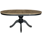 Antique French Style Extendable Solid Wood Pedestal Round Dining Table D1636