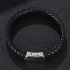Father Bracelet Leather Hot Selling Genuine Men Stainless Steel Bangle Father Minimalist Bracelet Leather