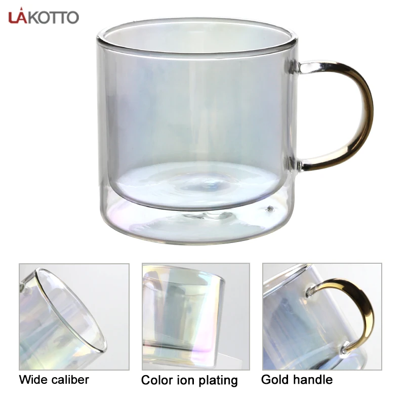 Classic double wall  glass mug can be customized for wholesale