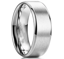 Simply new design men jewelry tungsten carbide ring silver plated 4mm 6mm 8mm wedding band ring