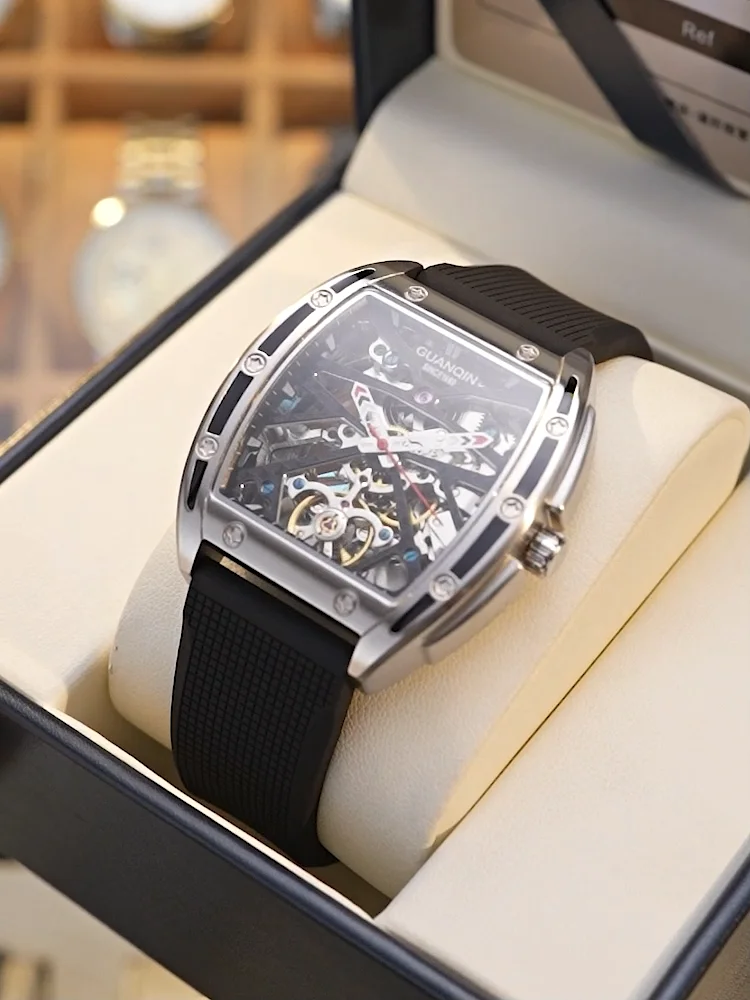 Guanqin Gj Luxury Skeleton Automatic Mechanical Business Men Full