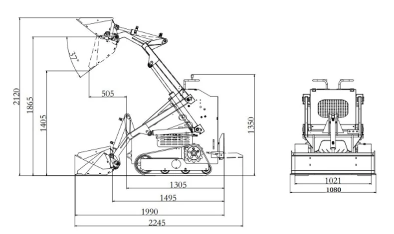 product ht380t 23hp mini triangle track skid steer loader pilot control diesel gasoline engine epa euro v approved-4