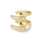 Jewelry Ear Gemnel 925 Sterling Silver Fashion Jewelry Ear Cuff Double Diamond Earrings For Women