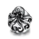 Custom Ring Custom Oversized Vintage Stainless Steel Octopus Animal Jewelry Ring Men Biker Ring