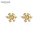 Stud Earrings Trendy Snowflake Brass 14K Gold Plated Sterling Silver 925 Post Stud Earrings For Children Teens Girls