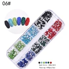 Nail Newest Flat Round AB Crystal Mix Size 12 Space Box Set Nail Art Jewerly Accessory Diy Rhinestones
