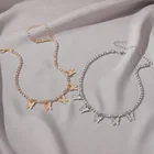 Rhinestone Butterfly Necklace Cross Border Rhinestone Butterfly Pendant Choker Hip Hop Ornament