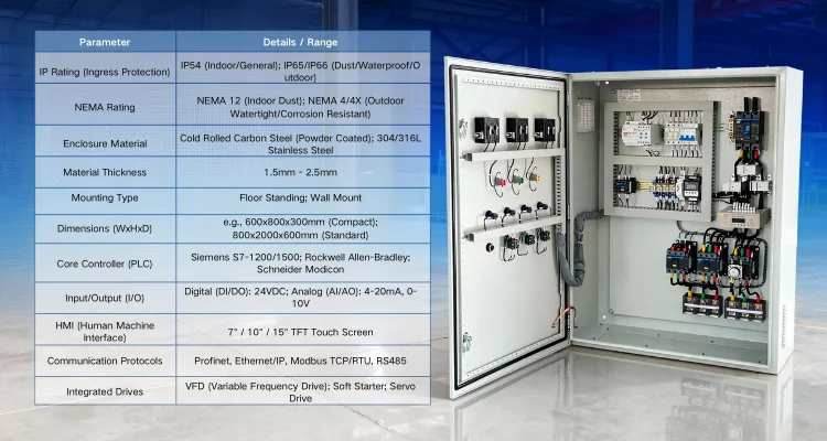 product bozhi plc control cabinet 22kw vfd control panel board system pump distribution with heater 220 480v industrial use-3