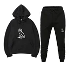 Hot Selling Black Long Sleeve Hoodies Plus Size Mens Tracksuit 2 Piece Sets
