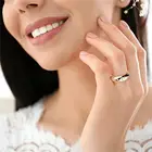 18k Real Gold Amazon Hot 18K Real Gold Plated Cubic Zirconia Shiny Star Moon Ring For Women