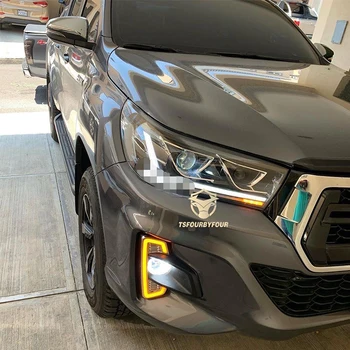 4x4 car accessories Daytime Running Lights led DRL Daylight with turning signal For hilux Revo Rocco 20182019+