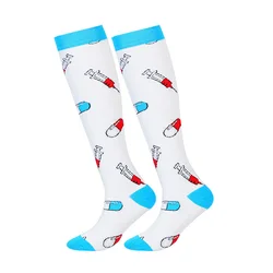 New Arrival 20-30 Mmhg Nurse Socks Medical for Women Colorful Nylon Sports Cycling Compression Socks Summer Casual Print Pattern
