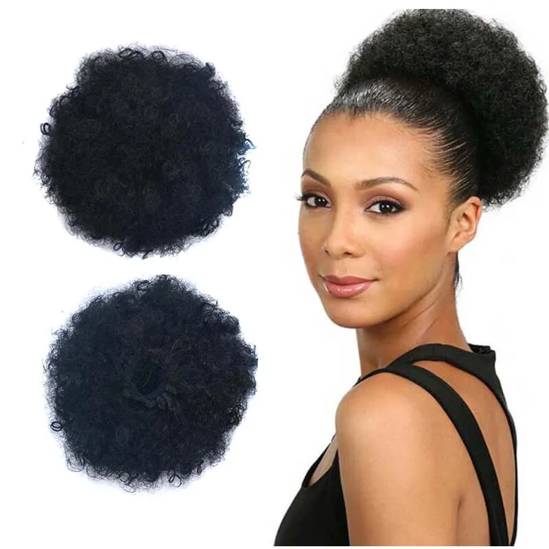 8inch Afro Hair Puff Short Kinky Wrap Curly Drawstring Puff Ponytail Bun  Hair Extensions Synthetic Round Puff Hair With Clip - Buy Afro Hair Puff,Round  Afro Puff Hair,Ponytail Synthetic Hair Product on