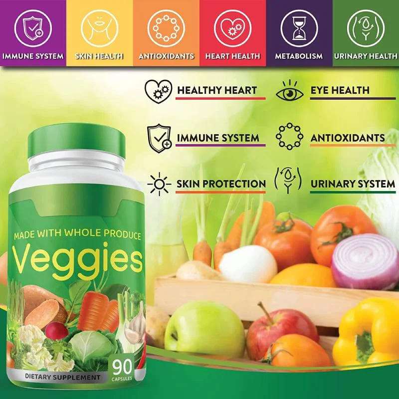 Hot Fruits And Veggies Capsules Oem Whole Food Supplement With Superfood Fruits And Vegetables