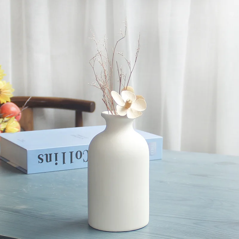 product modern design customized diy dried flower decoration vase creative home mini ceramic flower vase white porcelain vase122-7