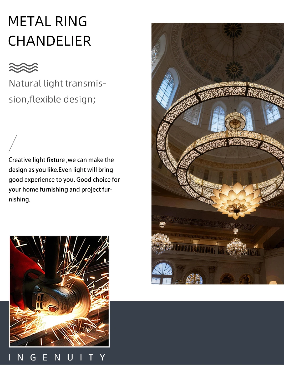cpl 003 custom islamic mosque chandelier heavy duty led art installation for large prayer hall project-1