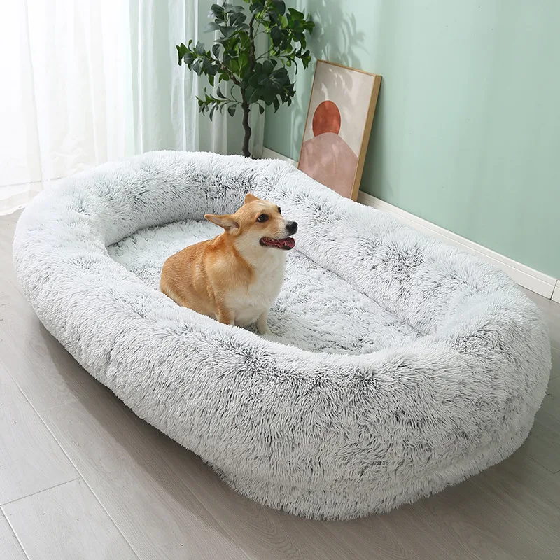 product popular human dog bed for adults giant dog bed with removable washable cover faux fur human size dog bed-57