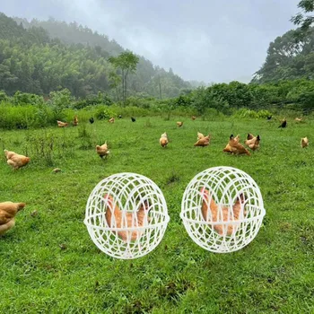 Safety Ball Cage for Chickens Movable Chicken Orb Hamster Pet Ball Cage Walking Net Pigeon Chick Coop for Courtyard Farms