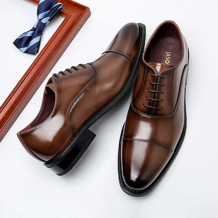 New Fashion Men Lace Up Oxfords Dress Shoes Style in Italy Cap Toe 