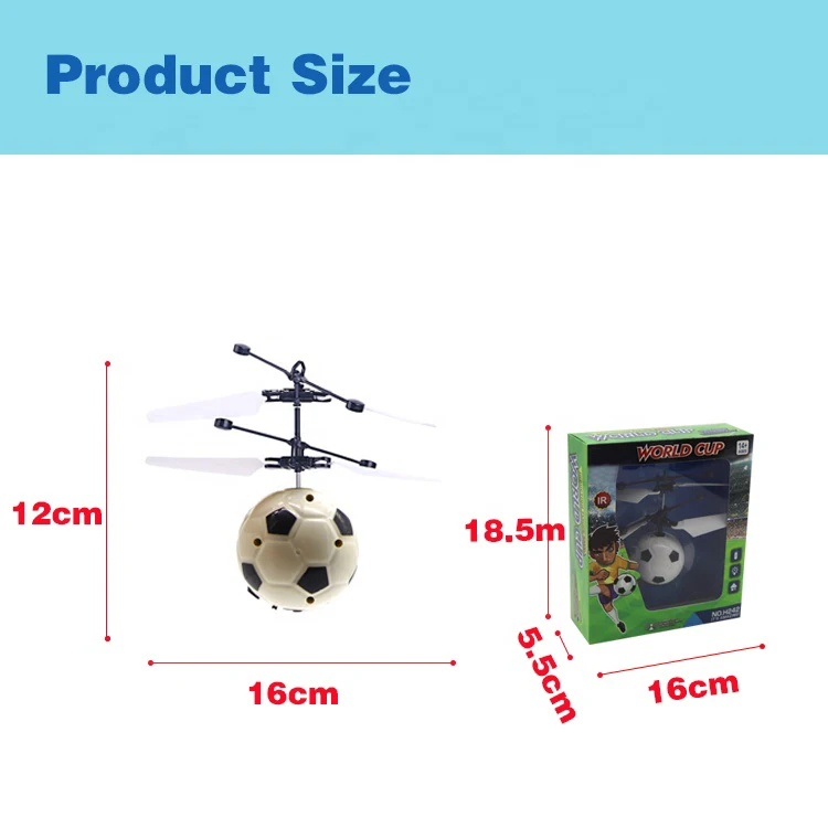 Custom Logo Flying Ball Toys Soccer Design Mini Sensing Flying Toys Induction Flying Aircraft with Light for Kids Promotion Gift