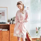 Gown Silk Customized Night Gown Ice Silk Pajamas Ladies Silk Solid Color Home Bathrobe Morning Gown