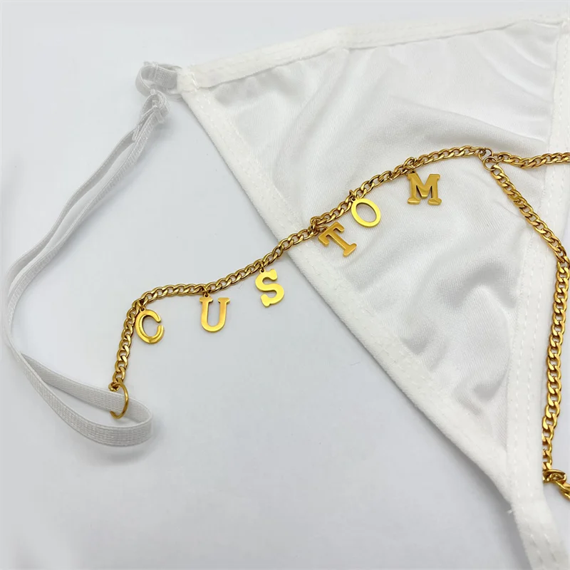 Customizable Nameplate Jewelry Sexy Thongs Pants Body Chain Custom Name