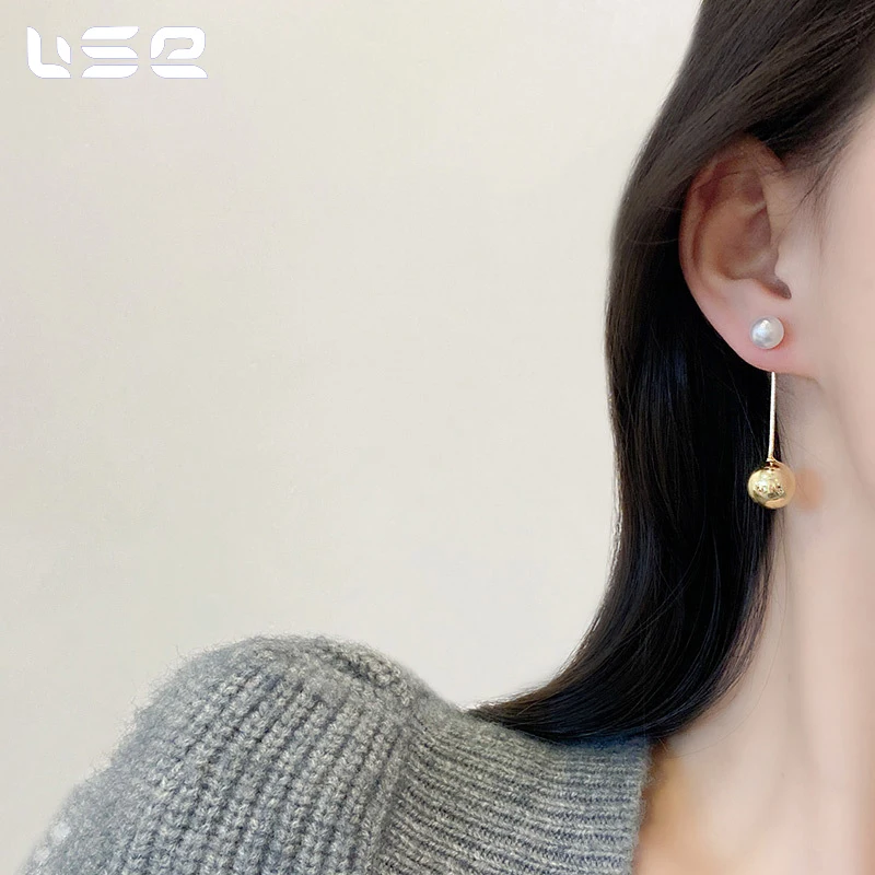 S925 sterling silver personalized simple long tassel pearl fashion jewelry earrings for women