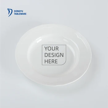 Direct Factory Custom Logo White 100% Melamine round dinner plate