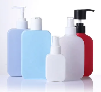 100ml 250ml 300ml 500ml Custom Bottle Square HDPE Cosmetic Packaging Containers Plastic Shampoo Bottles with Lotion Pump Cap