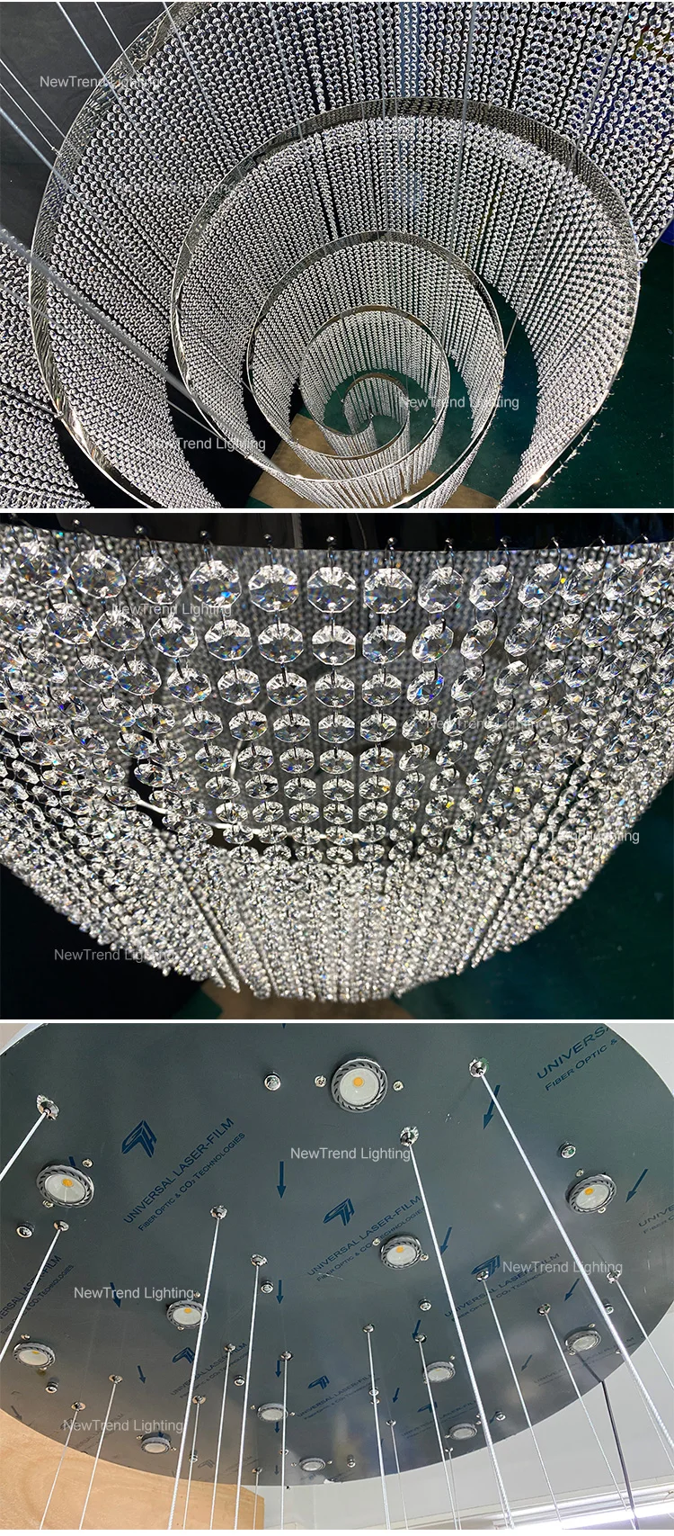 CPL-113 New Product Indoor Decoration Large Project Hotel Lobby Villa Staircase Luxury Ceiling Crystal Chandelier details