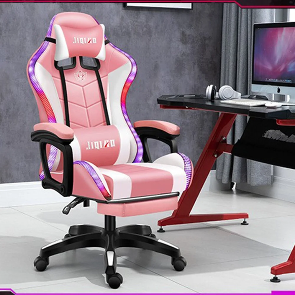 pink light up gaming chair