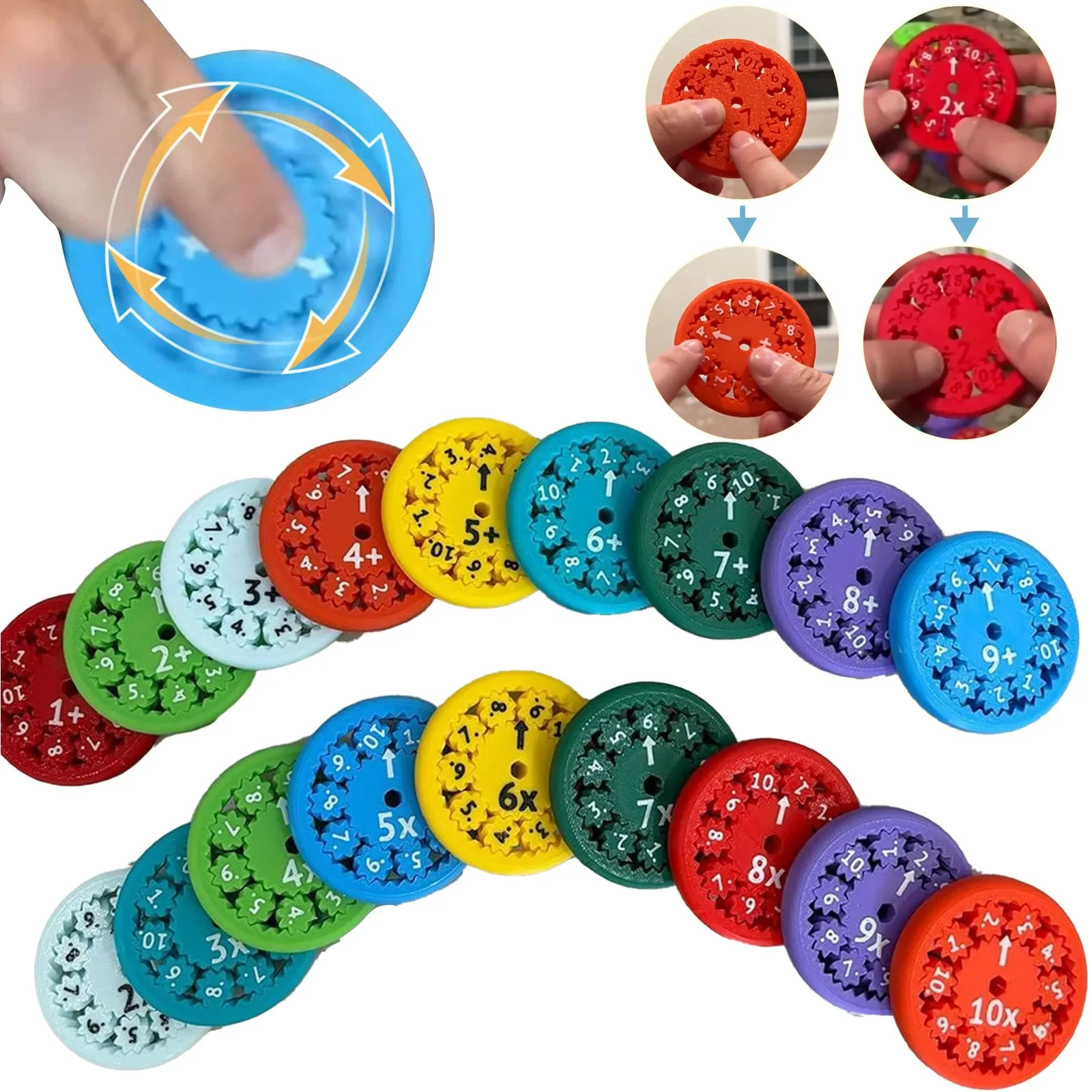 Montessori Math Educational Plastic Spinner Toys Anti Stress Fidget Toys Spinners Math Fidget Spinner Toys for Kids