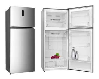 KD420FW Stainless Steel 300L Compressor Top-Freezer Refrigerator US/UK/EU Plug Household Hotel Use OEM Brand