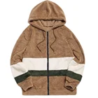 Zipper New Fashion Oversized Hoodie Men Color Block Fleece Zipper Hoodie Men OEM Hoodie