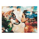 Oil Painting Painting By Number The Wolf And The Woman Picture Canvas Art Wall Art Decorative Painting On Canvas