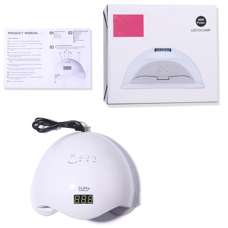 New 48w Uv Led Sun 5 Nail Dryer With 4 Timer Professional Gel Polish  Machine Manicure Nail Lamp - Buy 48w Led Nail Lamp,Nail Polish Machine,Sun Uv  Led Nail Lamp Product on