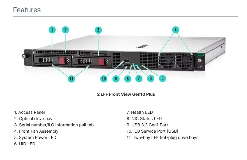 HPE Proliant DL20 Gen11 1U Rack Server Prime Quality Intel Xeon E-2434 Easy Operate SSD Hard 16GB Stock