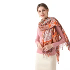 Scarf 2021 Wholesale Floral Shawl 100% Polyester Scarf For Women Pashmina