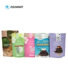 Matcha Tea Bag Stand Up Tea Bags Compostable Resealable Food Stand Up Pouch Green Matcha Tea Packaging Bag